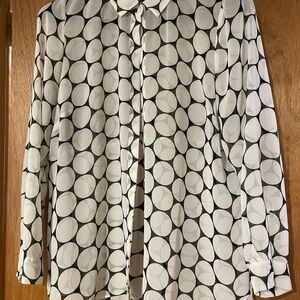5for25🍎 Lane Bryant Black and White Patterned Silky Shirt